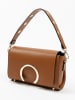 Lia Biassoni Leren schoudertas "Solano" lichtbruin - (B)24 x (H)16 x (D)8 cm