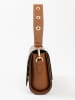 Lia Biassoni Leren schoudertas "Solano" lichtbruin - (B)24 x (H)16 x (D)8 cm