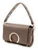Lia Biassoni Leder-Schultertasche "Solano" in Taupe - (B)24 x (H)16 x (T)8 cm