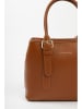 Lia Biassoni Leder-Henkeltasche in Hellbraun - (B)33 x (H)25 x (T)11 cm