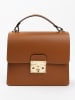 Lia Biassoni Leren handtas lichtbruin - (B)27 x (H)24 x (D)8 cm