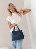 Lia Biassoni Leder-Henkeltasche "Bardine" in Dunkelblau - (B)28 x (H)21 x (T)15 cm