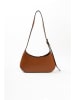 Lia Biassoni Leder-Schultertasche in Hellbraun - (B)32 x (H)19 x (T)6 cm