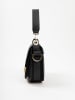 Lia Biassoni Leder-Schultertasche "Catona" in Schwarz - (B)20 x (H)19 x (T)9 cm