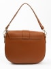 Lia Biassoni Leder-Schultertasche "Sangro" in Hellbraun - (B)27 x (H)22 x (T)7 cm