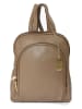 Anna Morellini Leder-Rucksack " Breta" in Taupe - (B)24 x (H)30 x (T)12 cm