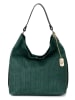 Anna Morellini Leder-Schultertasche "Sebastiana" in Grün - (B)38 x (H)36 x (T)14 cm
