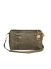 Anna Morellini Leder-Umhängetasche "Luigina" in Khaki - (B)25 x (H)16 x (T)7 cm