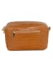 Anna Morellini Leder-Umhängetasche "Donatella" in Camel - (B)25 x (H)16 x (T)9 cm