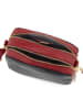 Anna Morellini Leder-Umhängetasche "Donatella" in Schwarz/ Rot - (B)25 x (H)16 x (T)9 cm