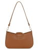 Anna Morellini Leder-Schultertasche "Clelia" in Hellbraun - (B)28 x (H)16 x (T)8 cm
