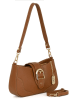 Anna Morellini Leder-Schultertasche "Clelia" in Hellbraun - (B)28 x (H)16 x (T)8 cm