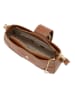 Anna Morellini Leder-Schultertasche "Clelia" in Hellbraun - (B)28 x (H)16 x (T)8 cm