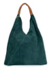 Anna Morellini Skórzany shopper bag "Eleonora" w kolorze zielonym - 40 x 31 x 2 cm