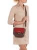 Mia Tomazzi Leren schoudertas "Carracci" bordeaux - (B)23 x (H)18 x (D)7,5 cm