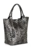 Mia Tomazzi Skórzany shopper bag "Barozzi" w kolorze szarym - 31 x 36 x 20 cm