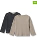 Wheat 2-delige set: longsleeves "Milo" donkerblauw/bruin/grijs