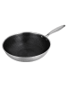 Laguiole Wok "Black Steel" w kolorze srebrnym - Ø 32 cm