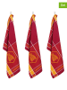 Laguiole 3er-Set: Geschirrtücher "Collection Tartan" in Rot - (L)70 x (B)50 cm