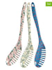 Rice 3er-Set: Pastalöffel in Rosa/ Creme/ Blau - (L)32 cm