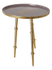 Rice Bijzettafel "Enjoy" paars/goudkleurig - (H)51 x Ø 45 cm