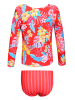 Peek U 2-delige zwemoutfit "Sandy" rood/meerkleurig