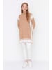 trendyol Sweter w kolorze karmelowo-białym