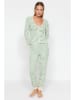trendyol Pyjama in Grün/ Creme