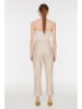 trendyol Kunstlederhose in Creme