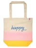 moses. Shopper bag "Happy" w kolorze beżowo-jasnoróżowo-żółtym