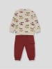 Street MONKEY 2-częściowy zestaw w kolorze beżowo-czerwonym