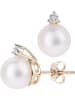 Diamant Exquis Gold-Ohrstecker mit Diamanten und Perlen
