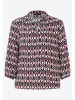 More & More Bluse in Rot/ Dunkelblau/ Weiß