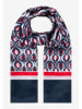 More & More Schal in Hellblau/ Rot/ Dunkelblau - (L)180 x (B)70 cm