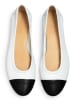 LLOYD Leren ballerina's wit/zwart