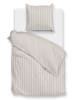 Zo!Home Perkal beddengoedset "Righe" taupe/wit