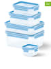 Emsa 5er-Set: Frischhaltedosen "Clip & Close" in Hellblau