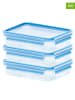 Emsa 3er-Set: Frischhaltedosen "Clip & Close" in Blau - 3x 1,2 l