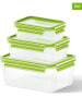 Emsa Pojemniki (3 szt.) "Clip & Close" w kolorze jasnozielonym na żywność