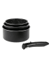 Sitram 4-delige set: kookpotten ''A-Family'' zwart