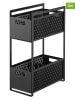 Yamazaki 3tlg. Set: Aufbewahrungskörbe ''Tower'' in Schwarz - (B)16 x (H)46 x (T)32,5 cm