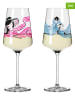 RITZENHOFF 2er-Set: Weißweingläser "Online Fashion" in Hellblau/ Pink - 500 ml