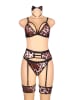 INTIMAX 4-delige lingerieset bruin/zwart/meerkleurig