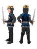 Carnival Party 2-delige kostuum "Medieval Knight" donkerblauw/goudkleurig/zilverkleurig