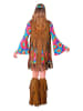 Carnival Party 4-delige kostuum "Hippie" lichtbruin/meerkleurig