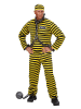 Carnival Party 3-delige kostuum "Convict" geel/zwart