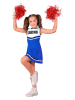 Carnival Party Kostuumjurk "Cheerleder" wit/blauw