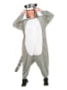 Carnival Party Kostümoverall "Waschbär" in Weiß/ Grau