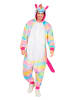 Carnival Party Kostümoverall "Einhorn" in Bunt/ Weiß