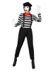 Carnival Party 6tlg. Kostüm "Pantomime" in Schwarz/ Weiß/ Rot
